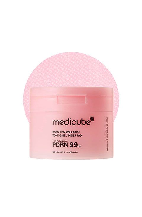Medicube PDRN Pink Collagen Toning Gel Toner Pad | Firming & Brightening Toner Pads for Daily Hydration