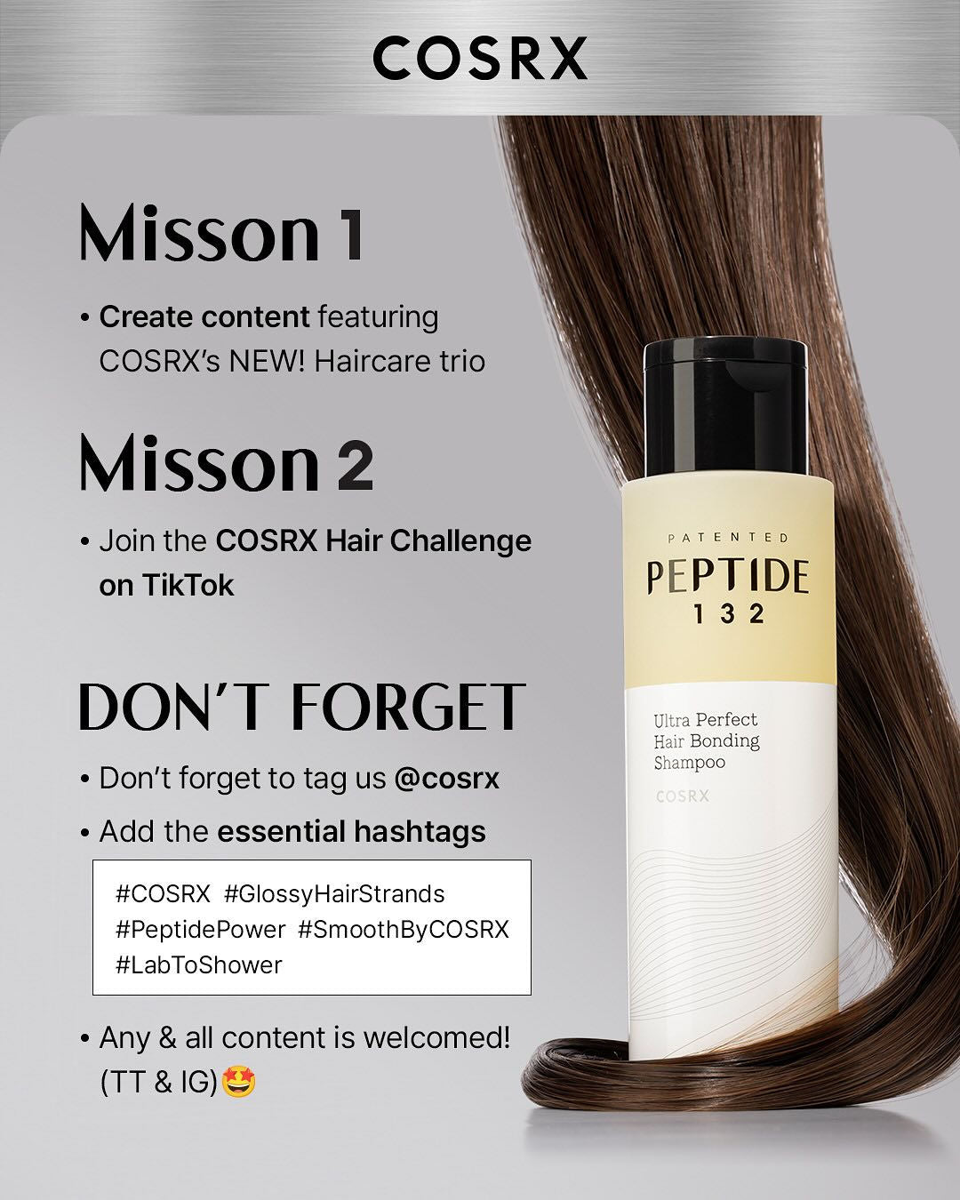 COSRX Peptide 132 Ultra Perfect Hair Bonding Shampoo (250ml)
