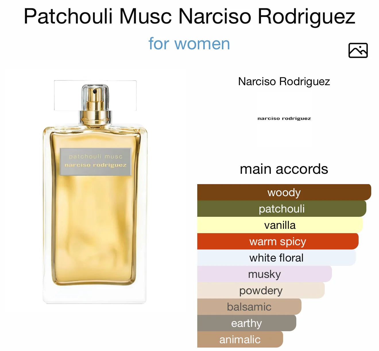 Narciso Rodriguez Patchouli Musc INTENSE 100ml