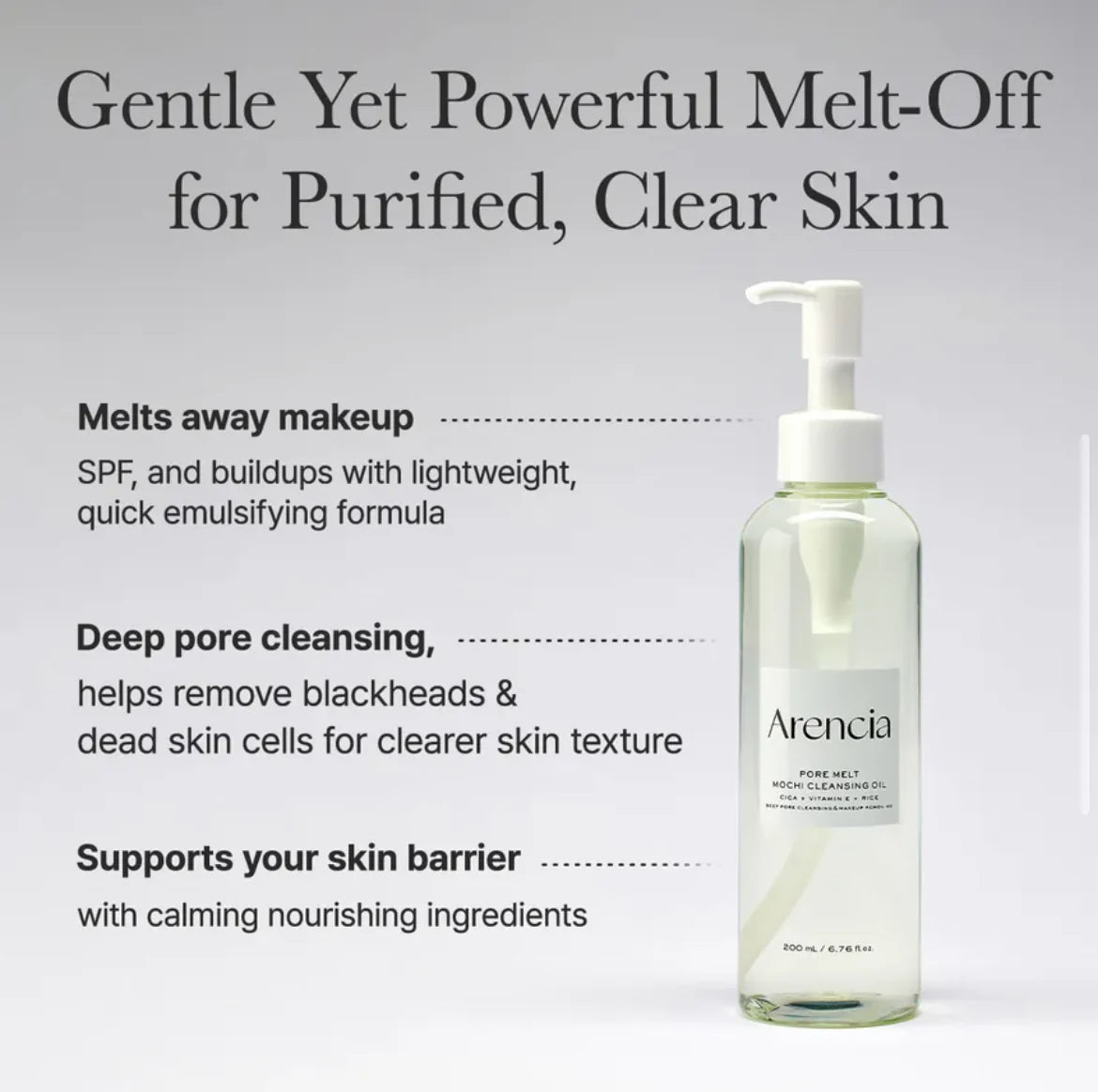 Arencia - Pore Melt Mochi Cleansing Oil 200ml