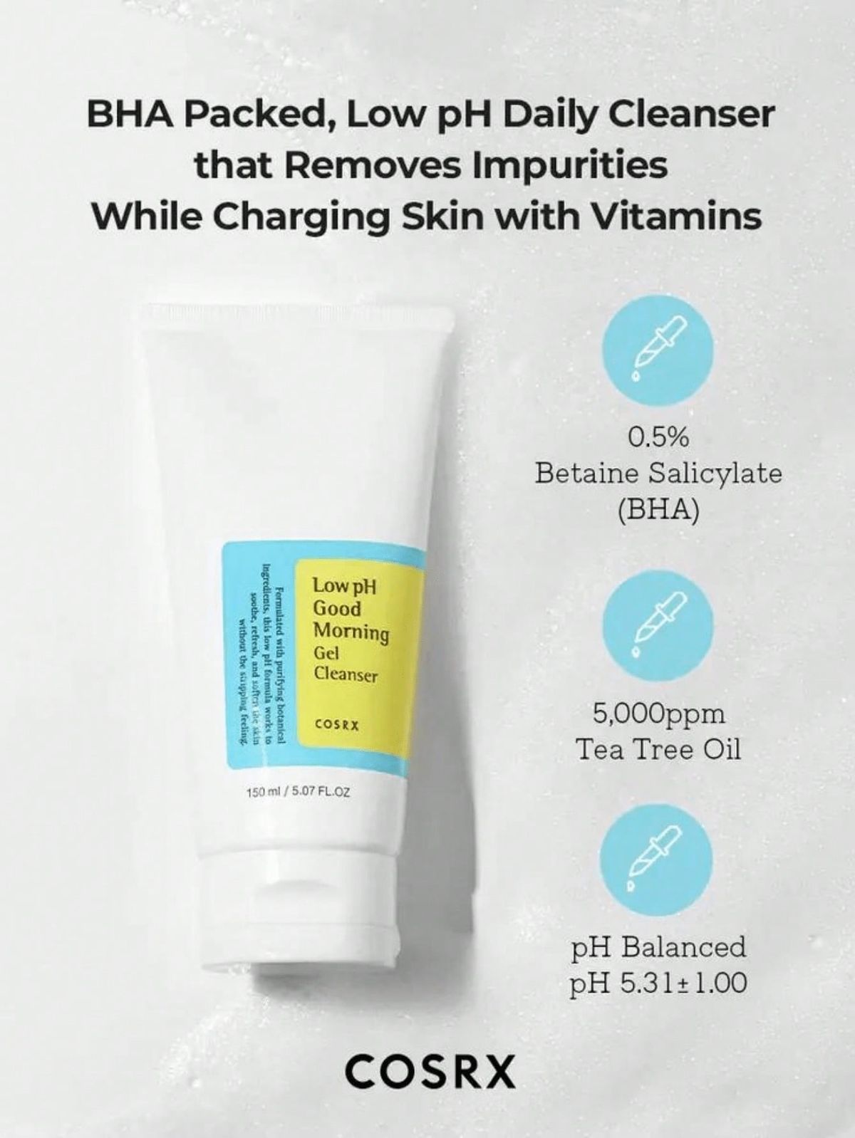 COSRX – Low pH Good Morning Gentle Daily Gel  Cleanser