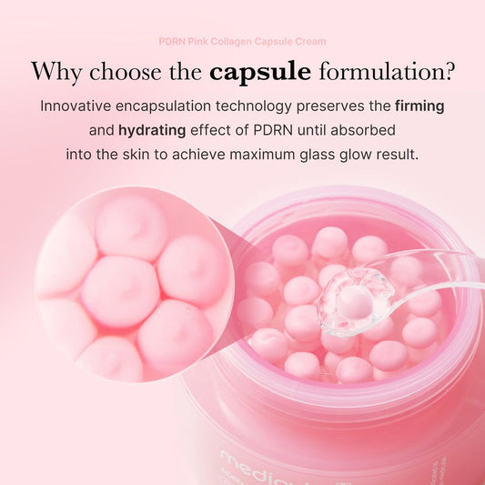 Medicube PDRN Pink Collagen Capsule Cream | Firming & Brightening Moisturizer with Collagen Capsules