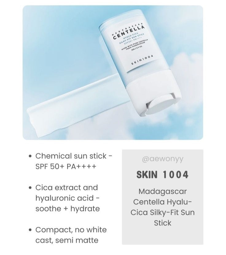 SKIN1004 – Madagascar Centella Hyalu-Cica Silky-Fit Sun Stick SPF50+ PA++++