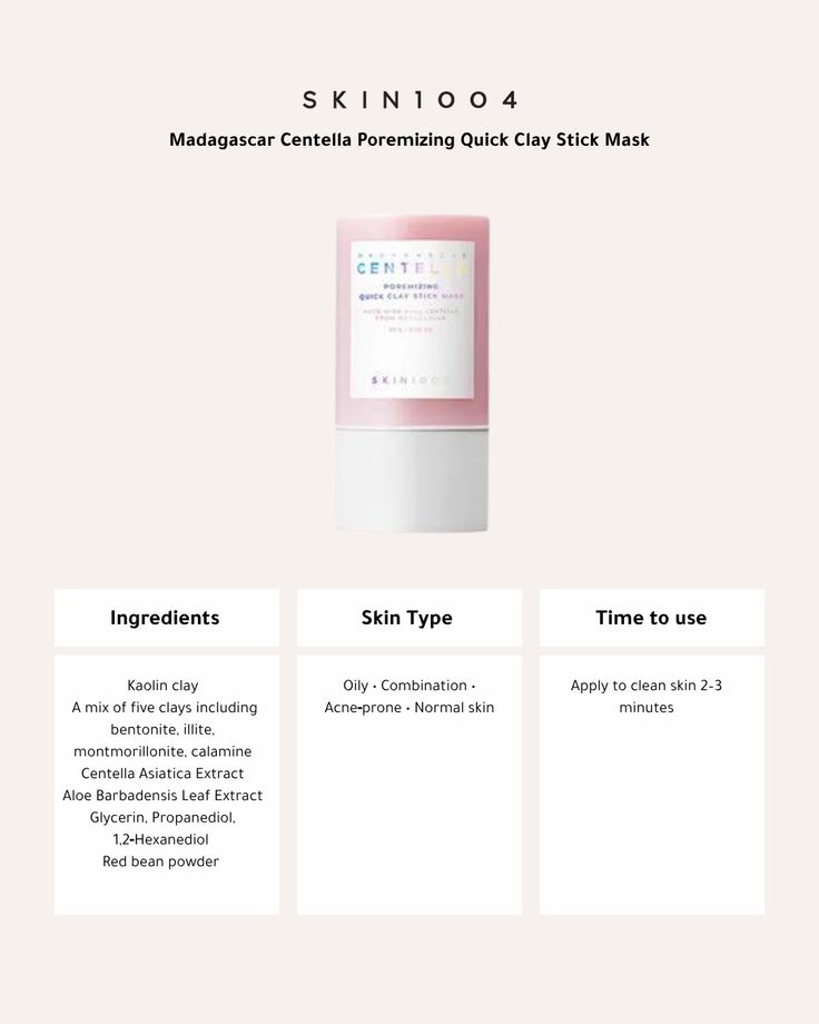 SKIN1004 - Madagascar Centella Poremizing Quick Clay Stick Mask