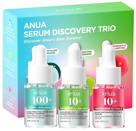 Anua – Serum Mini Trio Set | Targeted Treatments for Hydration, Brightening & Redness Relief (3 x 10ml)