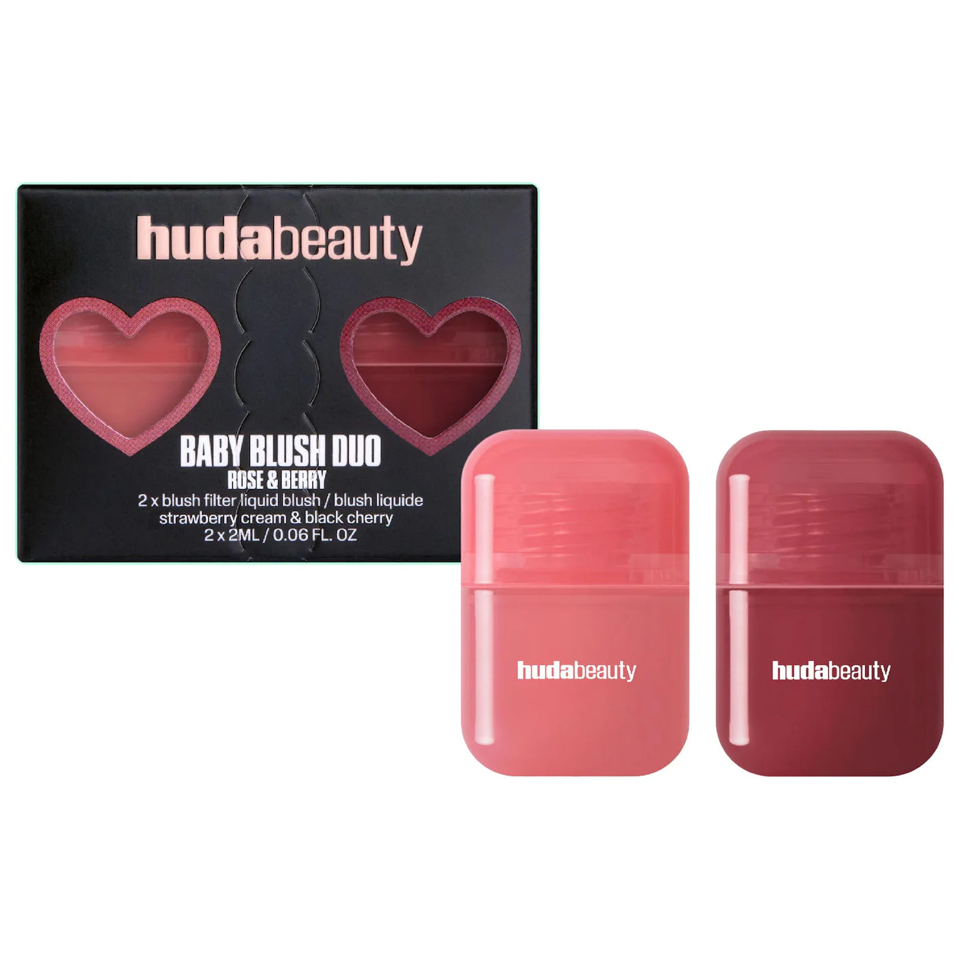 Huda Beauty Baby Blush Duo - Black Cherry + Strawberry Cream