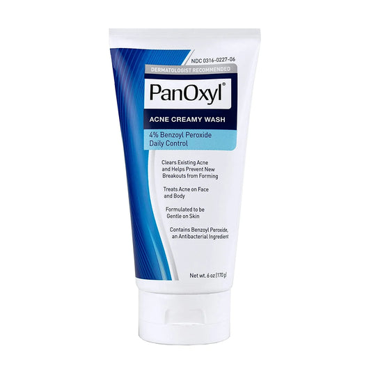 PanOxyl Antimicrobial Hydrating Acne Creamy Wash 4% Benzoyl Peroxide cleanser product image from Skin Hack Beauty