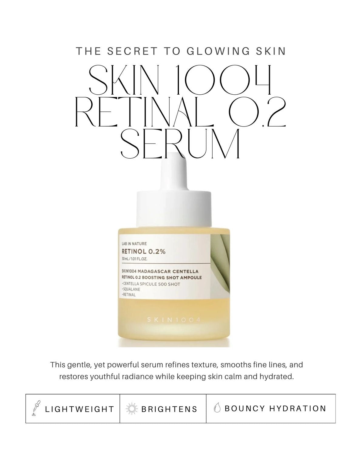 SKIN1004 - Madagascar Centella Retinol 0.2 Boosting Shot Ampoule