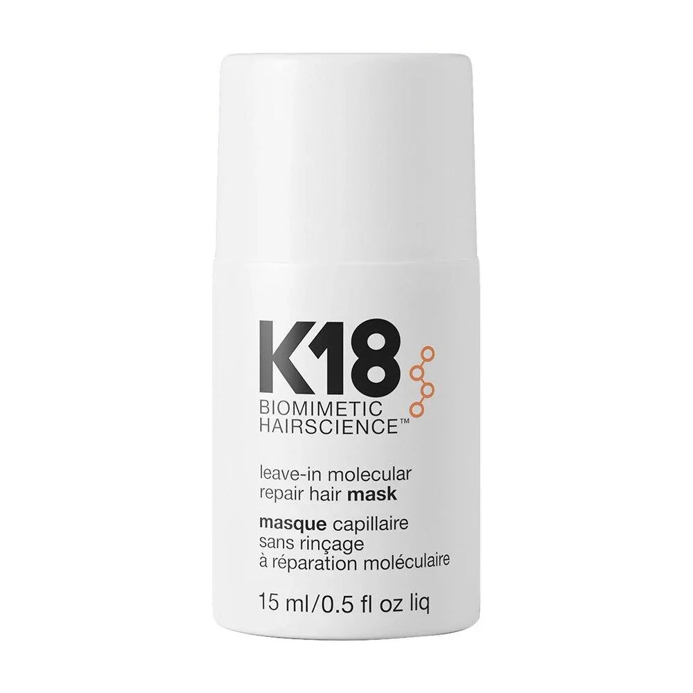 K18 leave-in molecular repair hair mask for damaged hair treatment, 15ml