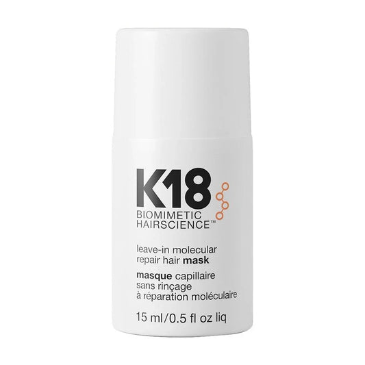 K18 leave-in molecular repair hair mask for damaged hair treatment, 15ml
