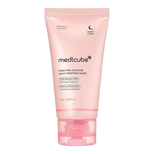 Medicube PDRN Pink Caffeine Night Wrapping Mask for glowing skin, night care with PDRN & caffeine