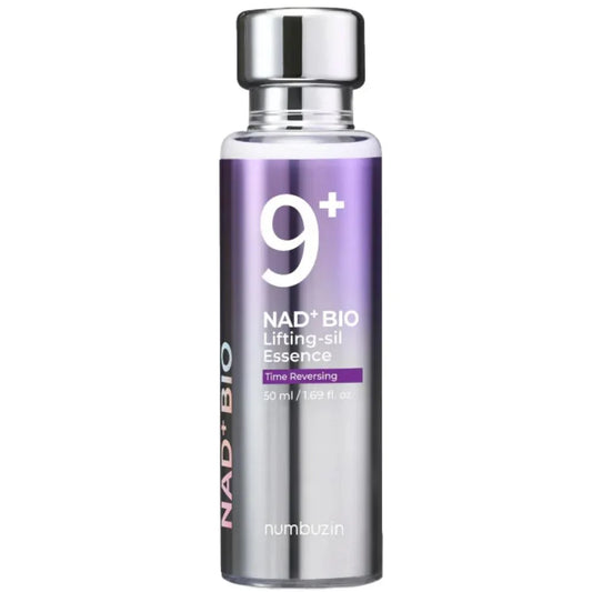 NAD+ BIO Lifting-sil Essence, time-reversing skincare in sleek purple bottle, 50ml