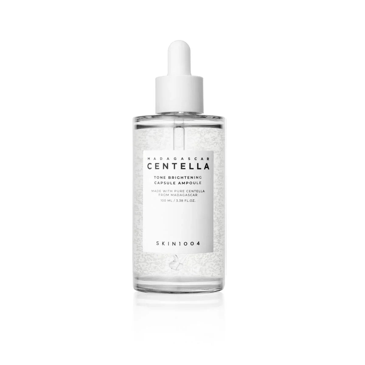 Madagascar Centella tone brightening capsule ampoule with dropper, clear glass bottle, 100ml skincare serum