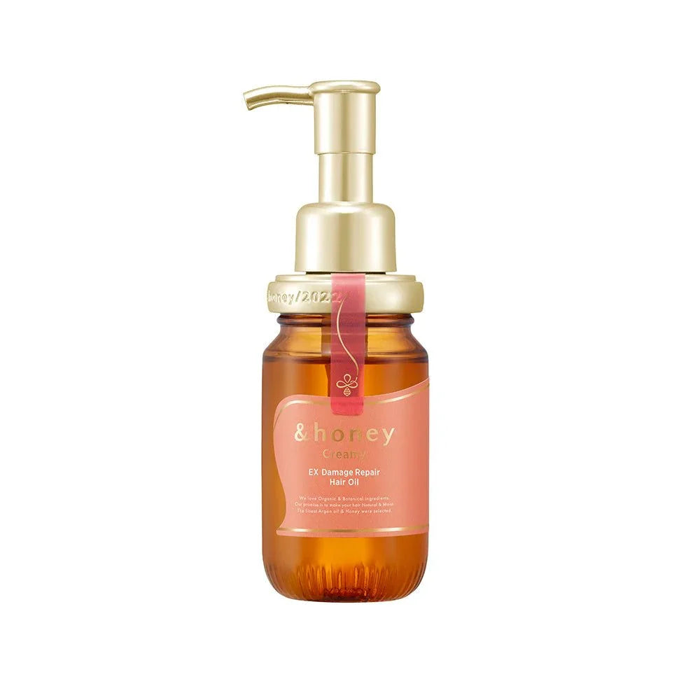 &honey Creamy EX Damage Repair Hair Oil with golden pump, organic argan oil & honey for nourished hair