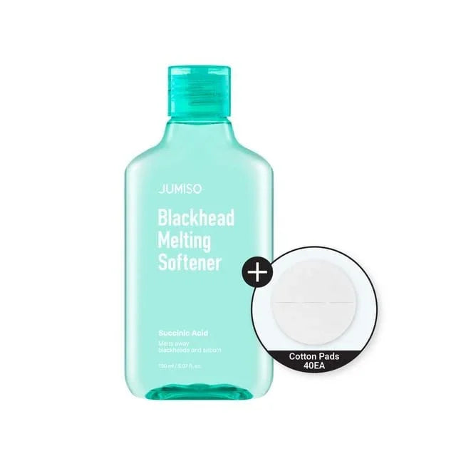 JUMISO Blackhead Melting Softener with Succinic Acid + 40 cotton pads for gentle pore cleansing