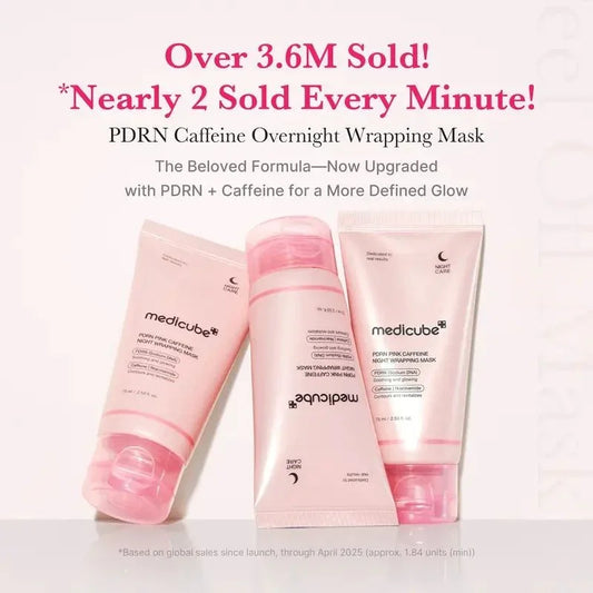 Medicube PDRN Pink Caffeine Overnight Wrapping Mask for glowing skin, night care skincare