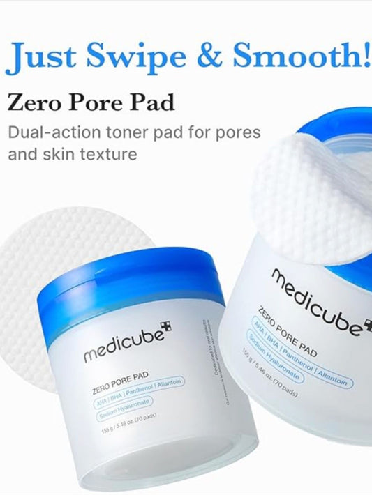 Medicube Zero Pore Pad 2.0 | Daily AHA + BHA Exfoliating & Pore-Tightening Toner Pads