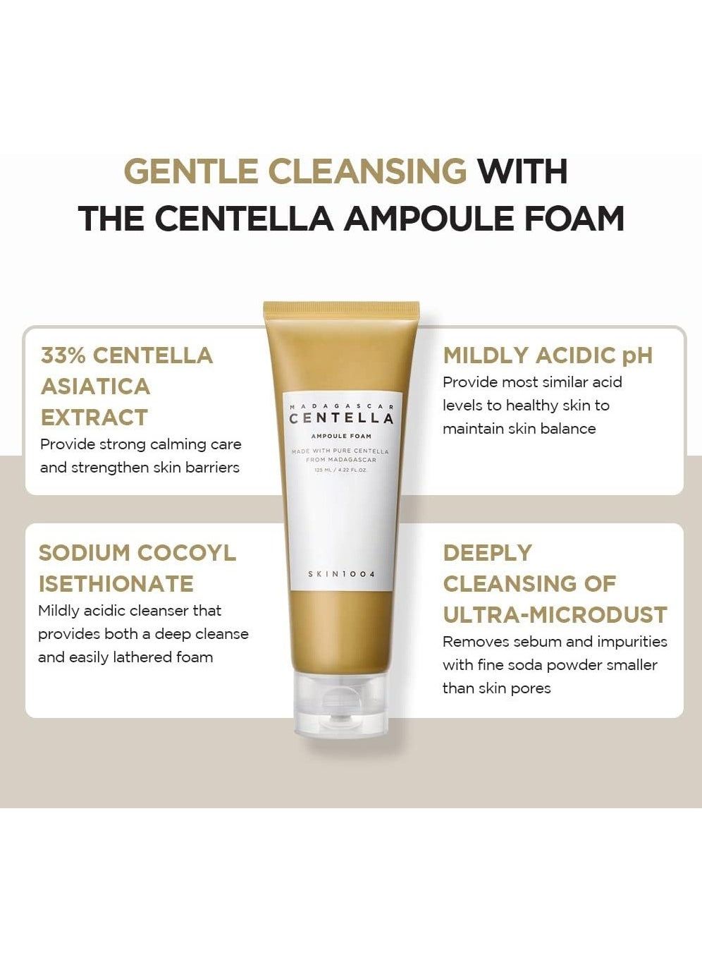 SKIN1004 – Madagascar Centella Ampoule Foam Gentle Daily Cleanser