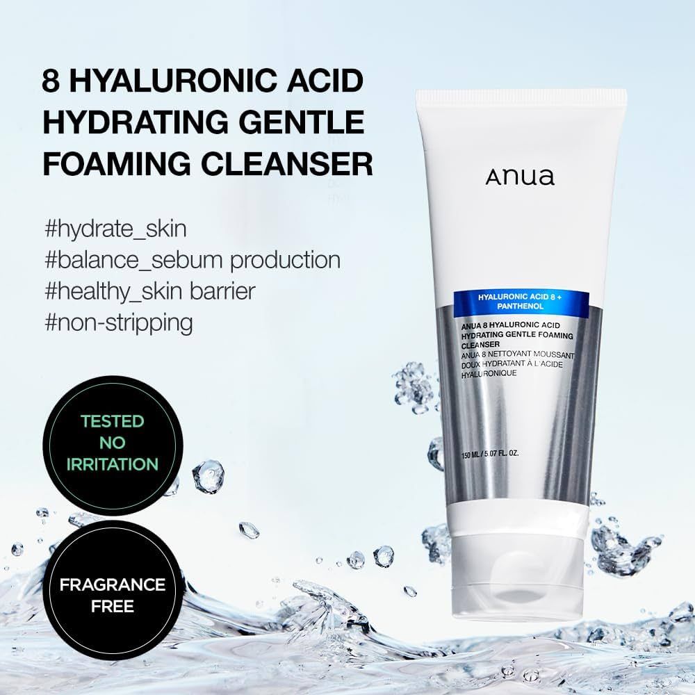 Anua – 8 Hyaluronic Acid Hydrating Gentle Foaming Cleanser (150ml)