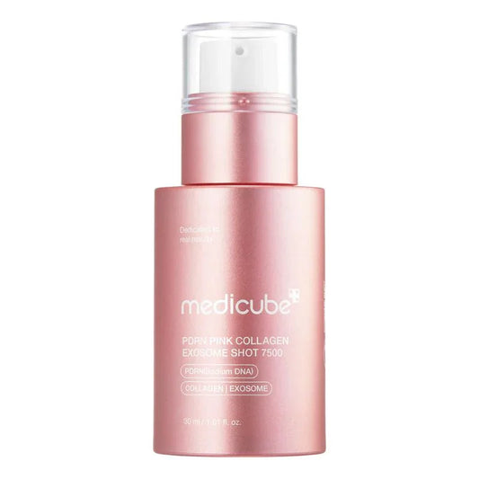 Medicube PDRN Pink Collagen Exosome Shot 7500 skincare serum for glowing skin
